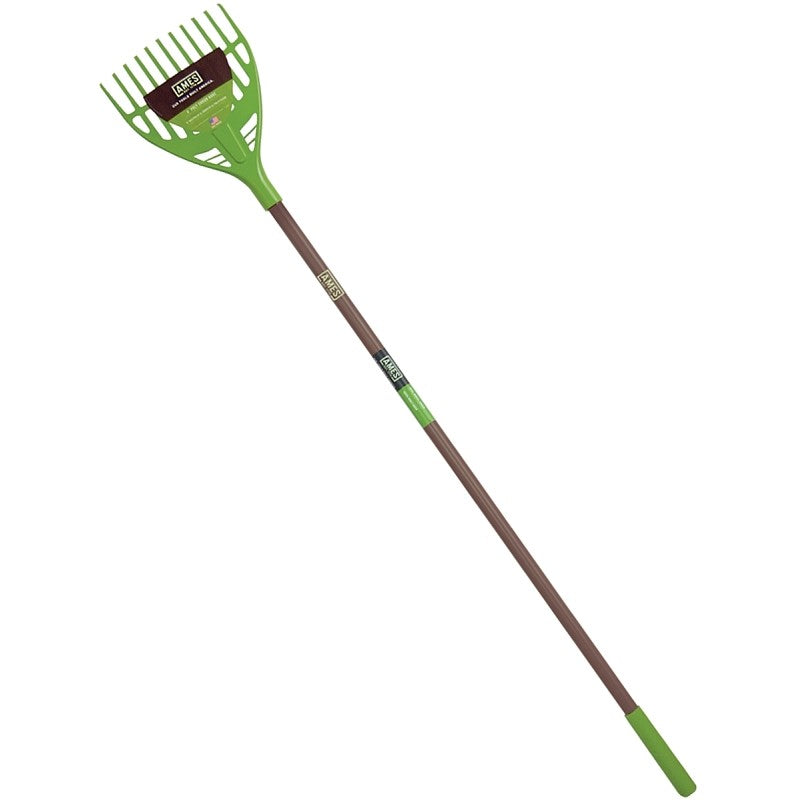 Ames 2915900 Shrub Rake, 65-1/8 in OAL, 11-Tine, Polypropylene Tine, Steel Handle, Cushion-Grip Handle, 60 in L Handle