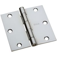 Door Hinge 3-1/2 Inch Square Corner Polished Chrome