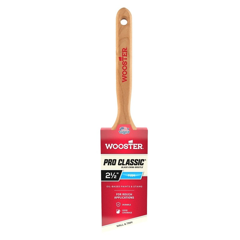 Wooster Z1293-2-1/2 Paint Brush, 2-1/2 in W, 2-15/16 in L Bristle, China Bristle