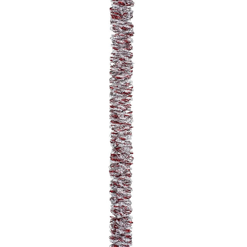 Holidaytrims 3786452 Deluxe Angel Hair Garland, 15 ft L, Red/Silver (Pack of 12)