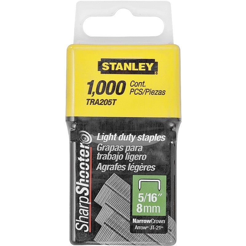 STANLEY TRA205T Staple, 29/64 in W Crown, 5/16 in L Leg, Galvanized