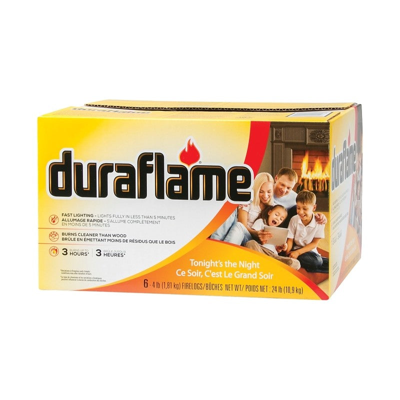 Duraflame 50604 Firelog, 3 hr Burn Time, 4 lb, Pack