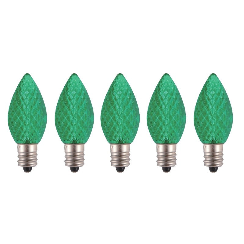 Hometown Holidays 24775 Bulb, Candelabra Lamp Base, LED Lamp, Crystal Green Light