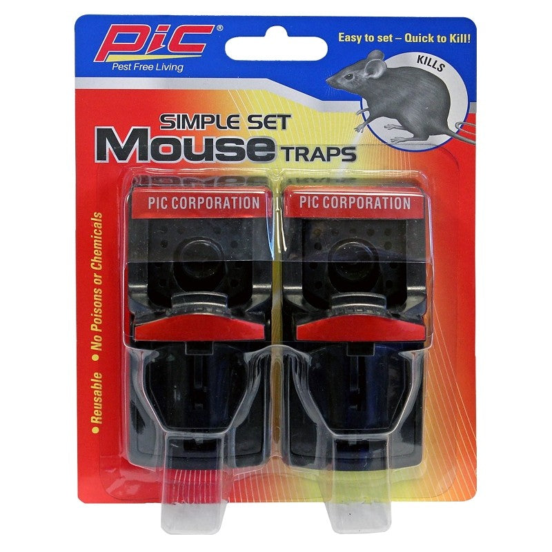 Pic PMT-2 Mouse Trap, 6.9 in L, 5-1/4 in W, 2.4 in H