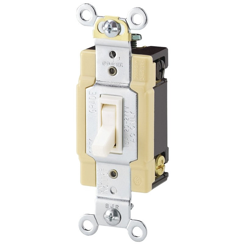 Eaton Wiring Devices 1242-7V-BOX Toggle Switch, 15 A, 120 V, 4 -Position, Lead Wire Terminal, Ivory