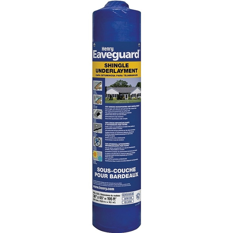 Eaveguard HE740916 Roofing Underlayment, 65 ft L, 3 ft W, Asphalt