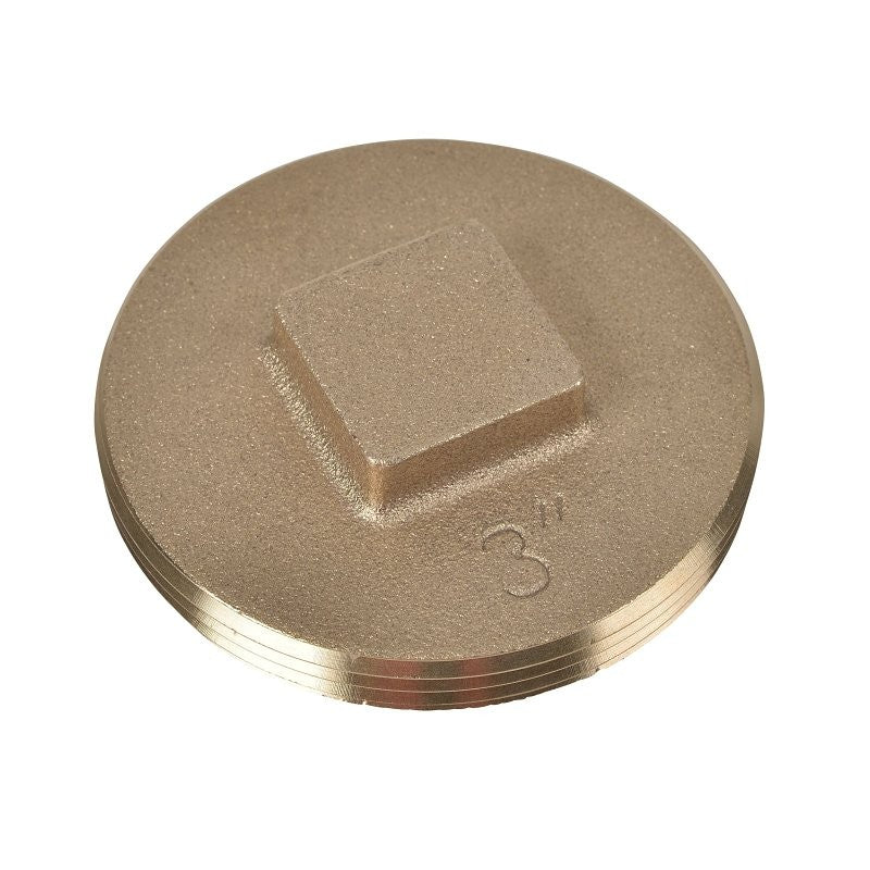 Oatey 42372 Cleanout Pipe Plug, 3 in, Raised Head, Brass