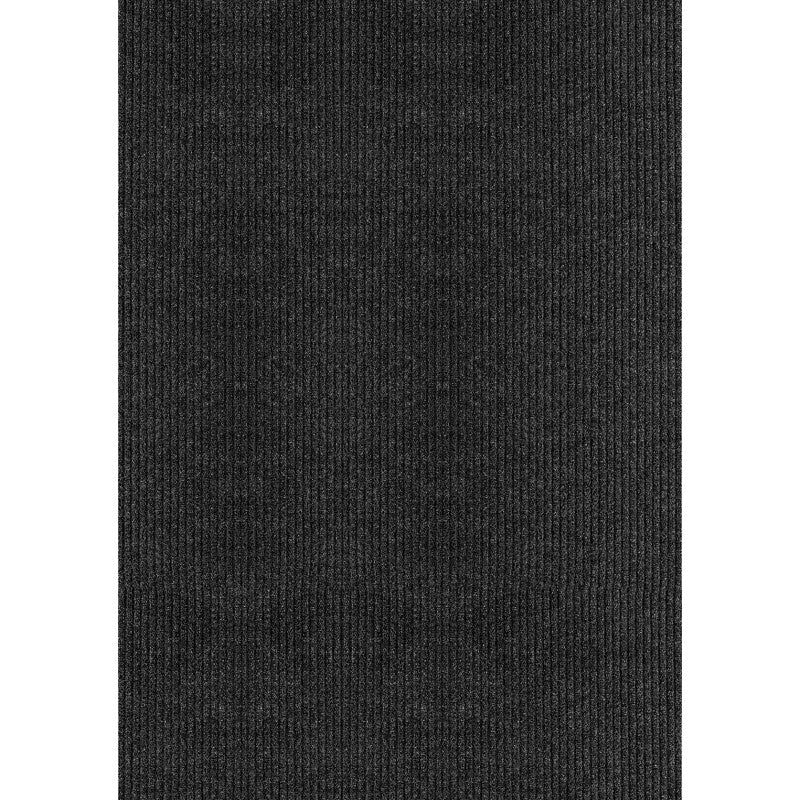 Multy Home MT1001722 Utility Mat, 4 ft L, 3 ft W, Runner, Tri-Rib Pattern, Polyester Rug, Charcoal