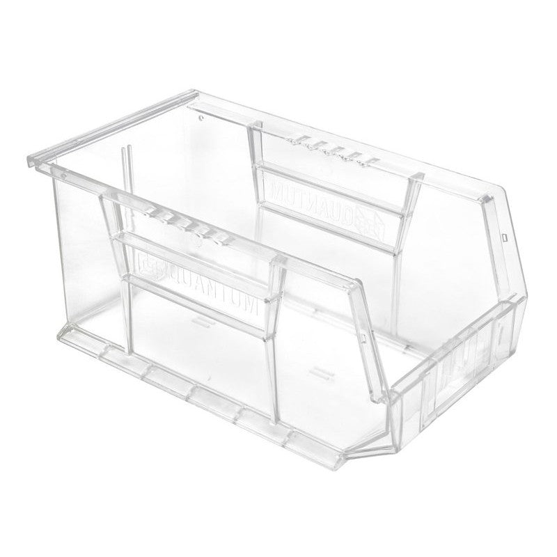 Quantum Storage Systems RQUS240CC-UPC Ultra Stack and Hang Bin, 60 lb, Polypropylene, Clear, 14-3/4 in L, 8-1/4 in W