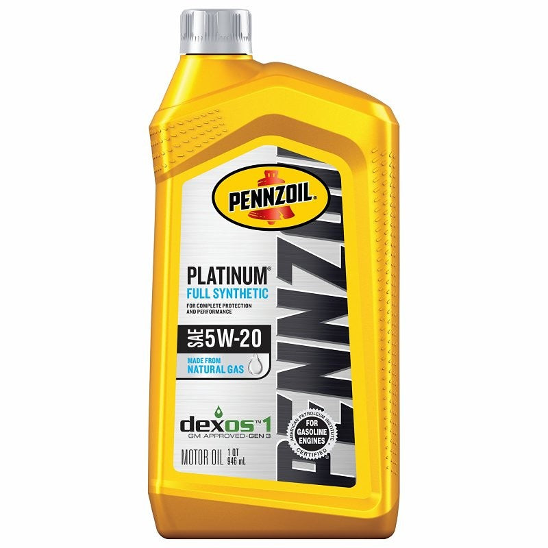 Pennzoil Platinum 550022686/5063684 Motor Oil, 5W-20, 1 qt Bottle (Pack of 6)
