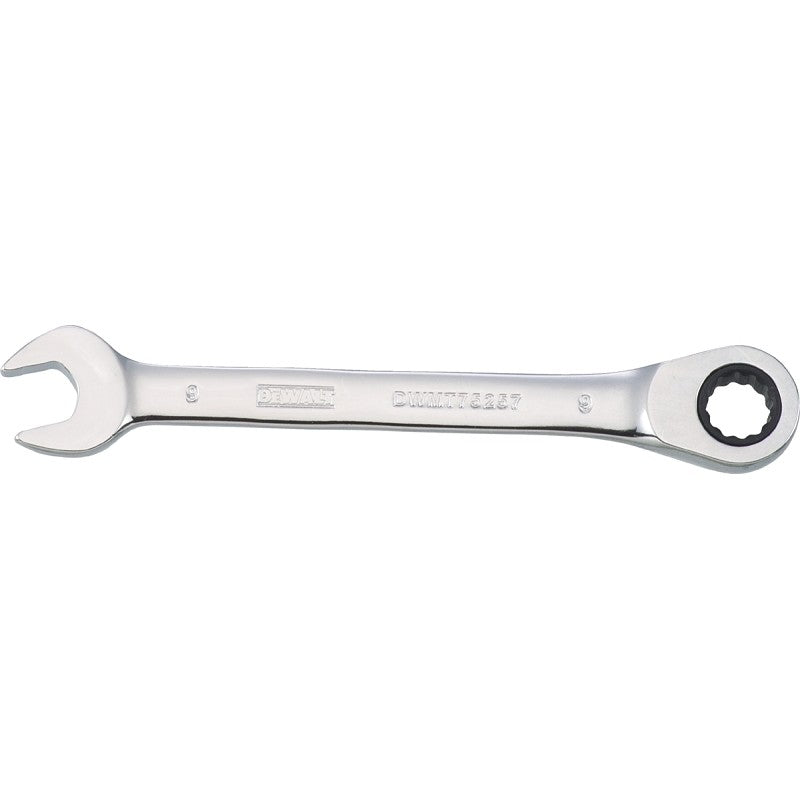 DEWALT DWMT75257OSP Combination Wrench, Metric, 9 mm Head, 4-27/32 in L, Chrome, Comfort-Grip Handle