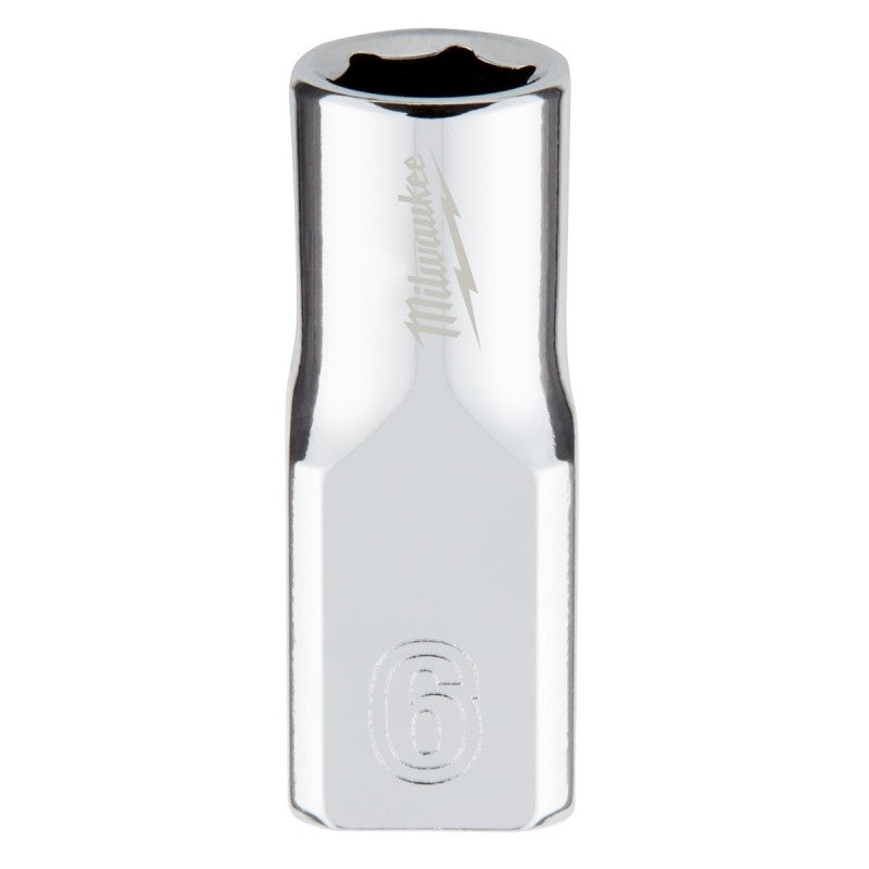 Milwaukee 45-34-9032 Socket, 6 mm Socket, Standard Socket, 4.921 in OAL, 1/4 in Drive, 6-Point, Chrome Vanadium Steel