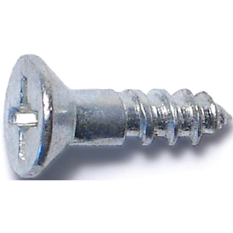 Midwest Fastener 02533 Screw, #6 Thread, 1/2 in L, Coarse Thread, Flat Head, Phillips Drive, Sharp Point, Steel, Zinc
