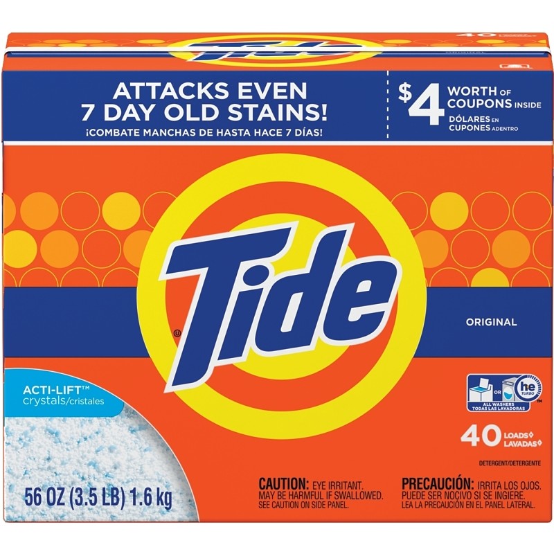 Tide 84981 Laundry Detergent, 56 oz, Powder, Original