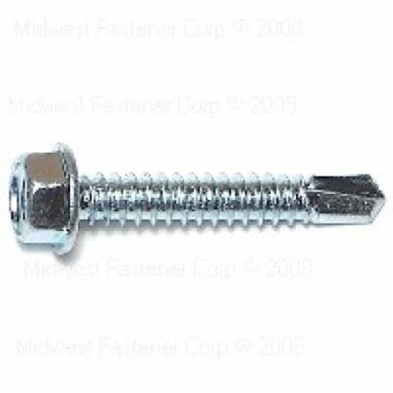 Midwest Fastener 10287 Screw, #14 Thread, 1-1/2 in L, Washer Head, Hex Drive, Self-Drilling Point, 1 PK