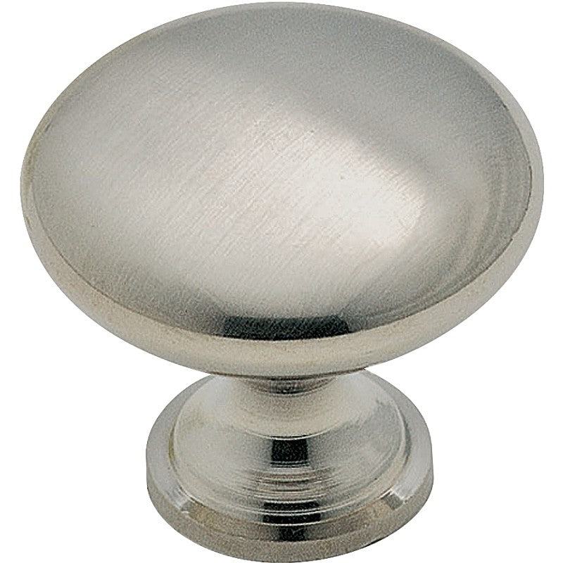 Amerock 14404SCH Cabinet Knob, 1-1/8 in Projection, Traditional, 1-3/16 in, Zinc, Brushed Chrome