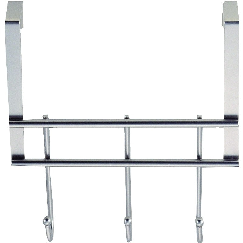 Simple Spaces HK06-CH Door Garment Hook, Each Hook: 4.8 lb, 3-Hook, Steel, Chrome, Hanging Mounting