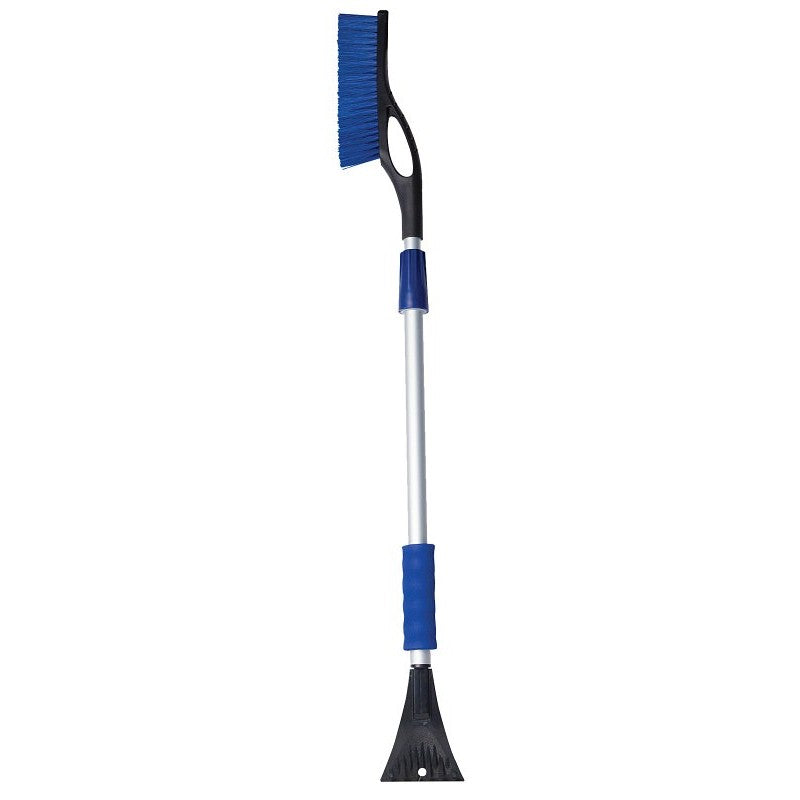 Rugg SC9063 Snowbrush/Scraper, Plastic/Polyester Blade, Aluminum Handle, Telescopic Handle, Black/Blue, 55 in OAL