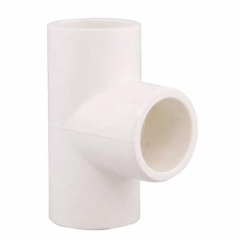 IPEX 435801 Reducing Pipe Tee, 1-1/2 x 1-1/2 x 3/4 in, Slip x Slip x Slip, PVC, White, SCH 40 Schedule