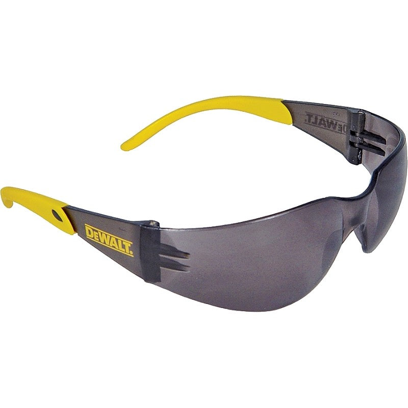 DEWALT DPG54-2C Safety Glasses, Smoke Lens, Black/Yellow Frame, Polycarbonate Lens, Plastic Frame