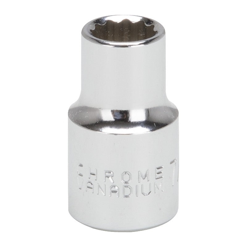 Vulcan MT6515241 Drive Socket, 7/16 in Socket, 1/2 in Drive, 12-Point, Chrome Vanadium Steel, Chrome