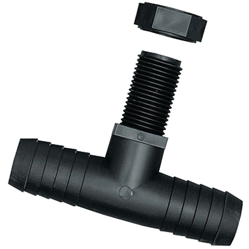 Green Leaf NTT 12 P 2PK Hose Tee, 1/2 x 11/16 in, Barb x Male Union, Polypropylene