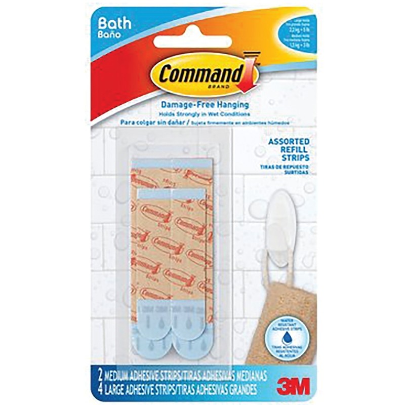 Command BATH22-ES Bath Refill Strip, Blue, 5 lb