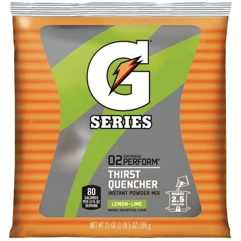 Gatorade 03969 Thirst Quencher Instant Powder Sports Drink Mix, Powder, Lemon-Lime Flavor, 21 oz Pack (Pack of 32)