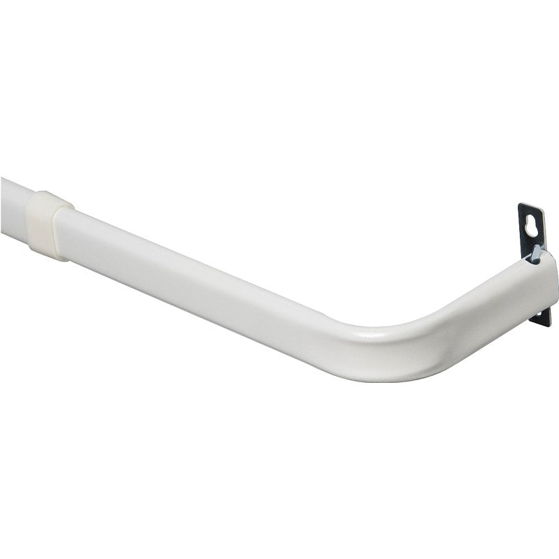 Kenney KN526 Curtain Rod, 1 in Dia, 28 to 48 in L, White