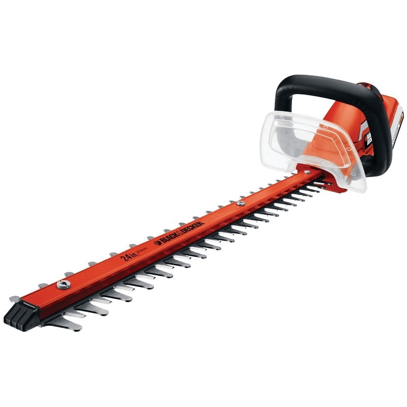Black+Decker LHT2436 Electric Hedge Trimmer, 40 V, 3/4 in Cutting Capacity, 24 in L x 3 in W Blade, Soft-Grip Handle