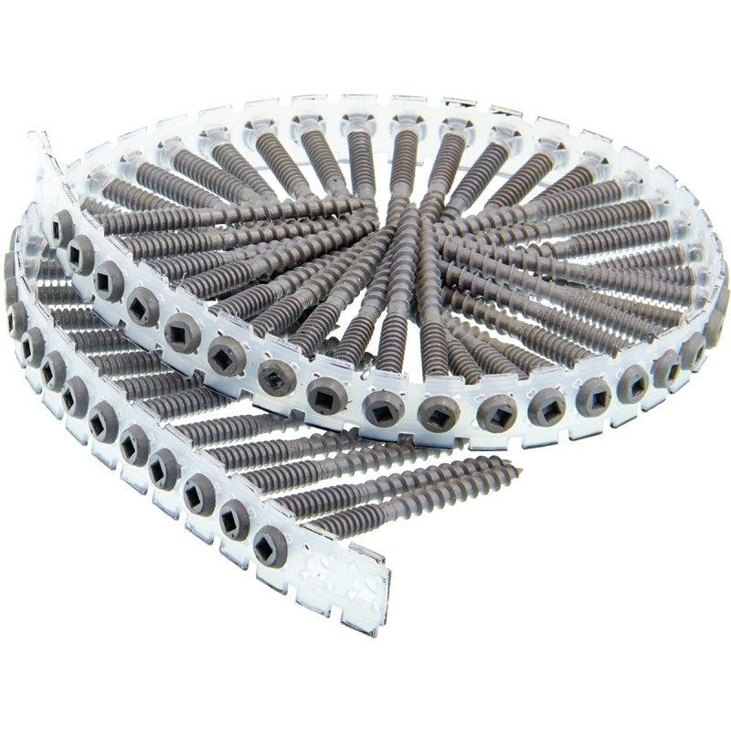 Senco 08S250W592 Deck Screw, Tan, #8 Thread, 2-1/2 in L, Cupped, Pan Head, #2 Drive, Steel