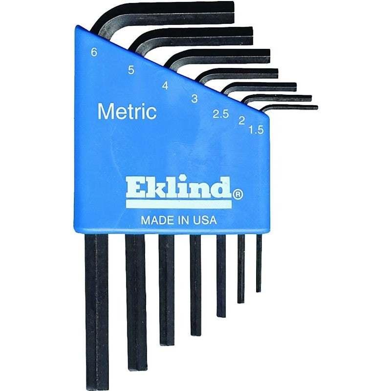 Eklind 10507 Hex Key Set, Includes: 1.5 to 6 mm Keys, 7-Piece, Steel, Black
