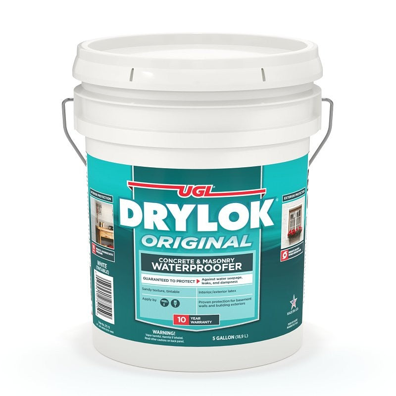 Drylok 27515 Masonry Waterproofer, White, Liquid, 5 gal Pail