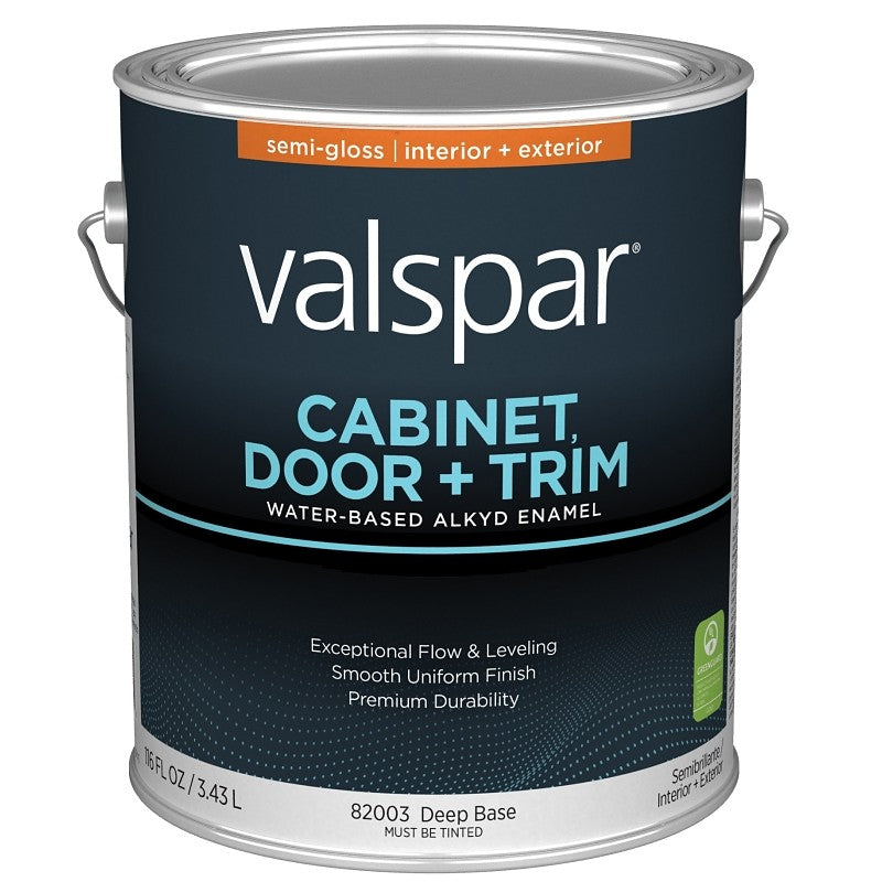 Valspar 8200 028.0082003.007 Cabinet, Door and Trim Paint Enamel, Water Base, Semi-Gloss Sheen, Deep Base, 1 gal (Pack of 4)
