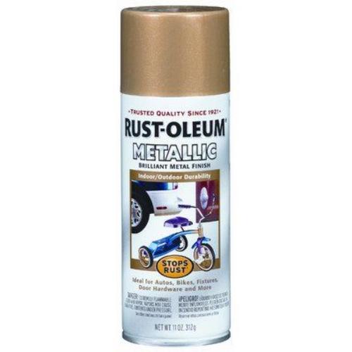Rust-Oleum 7270830 Rust Preventative Spray Paint, Metallic, Gold Rush, 11 oz, Can