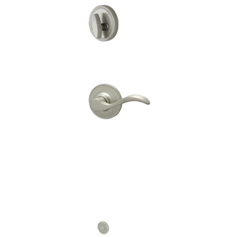 Schlage J Series JH59SEV619LH Handleset Interior Trim, Wave, Metal, Satin Nickel, Lever Handle, 3 Grade, Mechanical Lock