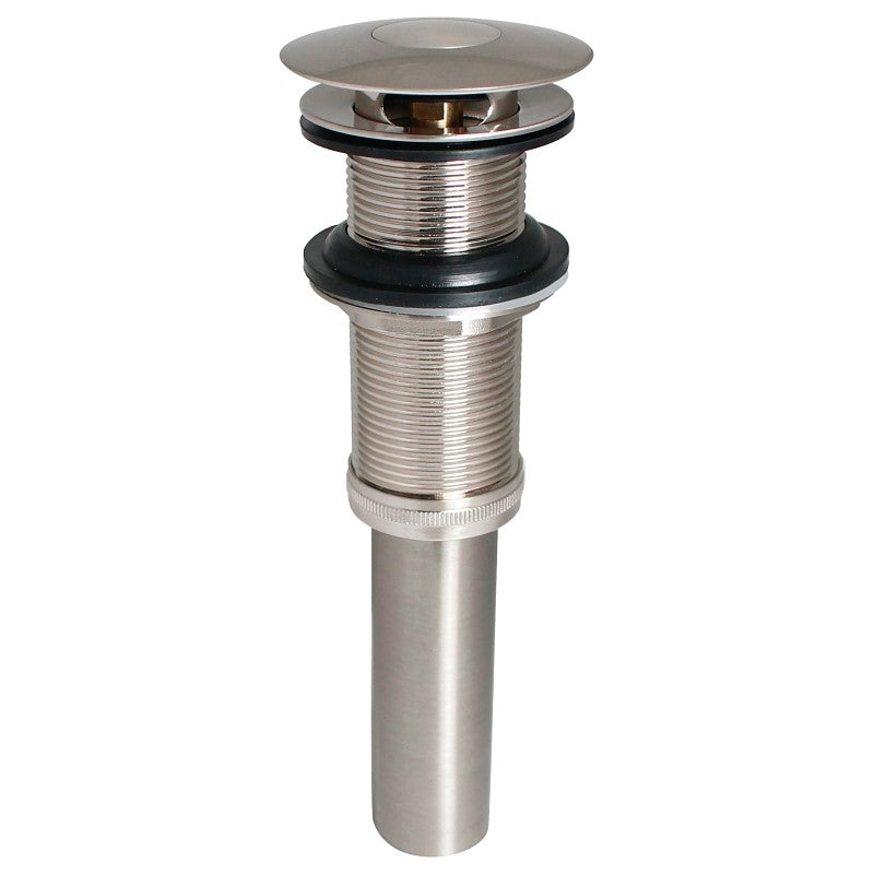 Stylewise K820-76BN Pushbutton Sink Drain, 1-1/4 in Connection, Brass, Brushed Nickel