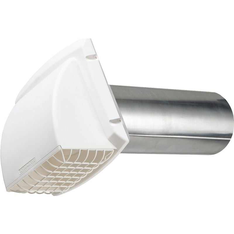 Dundas Jafine ProFlex BPMH4WZW Exhaust Hood, 6-1/4 in W Hood, 7 in H Hood, 4 in Duct, Polypropylene Hood