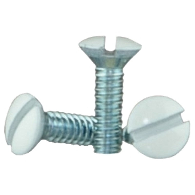 Eaton Wiring Devices BP231W-SP Series Wallplate Screw, White Head, 1/2 in L, Metal