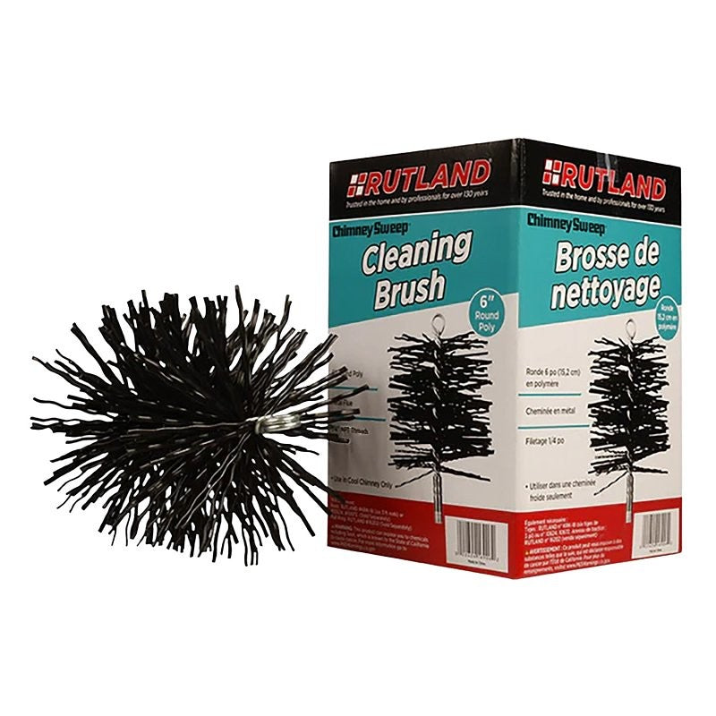 Rutland Chimney Sweep 16906 Cleaning Brush, 6 in Dia Brush, Poly Trim