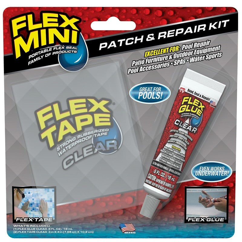 Flex Seal POOLKITMINI Patch and Repair Kit, Clear, 3-Piece (Pack of 6)