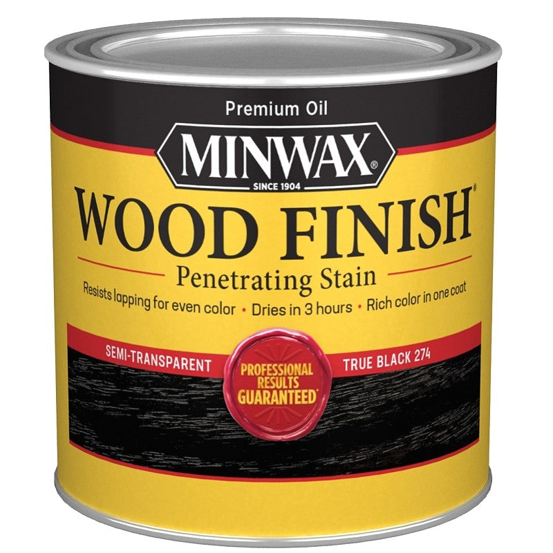 Minwax 227644444 Wood Stain, True Black, Liquid, 0.5 pt, Can