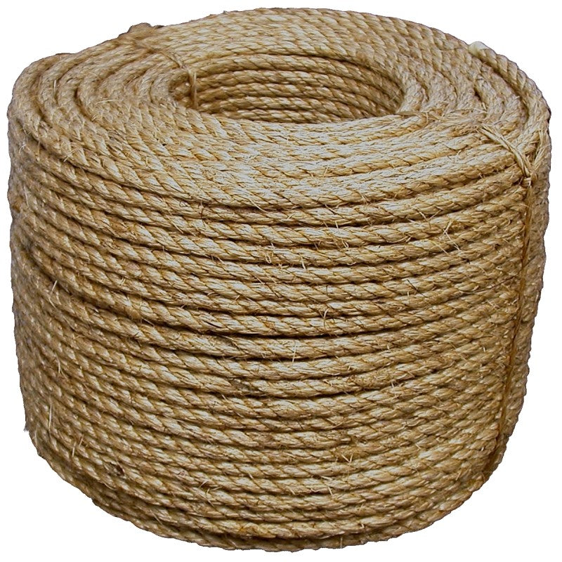 T.W. Evans Cordage 30-001 Rope, Twisted Rope Construction, 1/4 in Dia, 1200 ft L, Manila, Natural