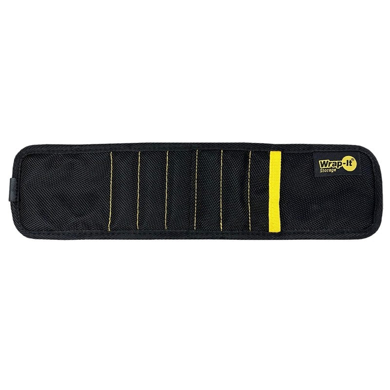 Wrap-It Storage MagSnap 100-MSWB-BL Magnetic Snap Wristband, 6-3/4 in L, 3-3/4 in W, 3 in H, Black