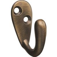 Single Prong Robe Hook Antique Brass