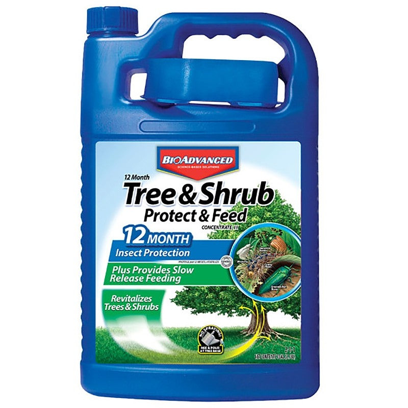 BioAdvanced 701615A Tree and Shrub Protect and Feed, Liquid, 1 gal Can