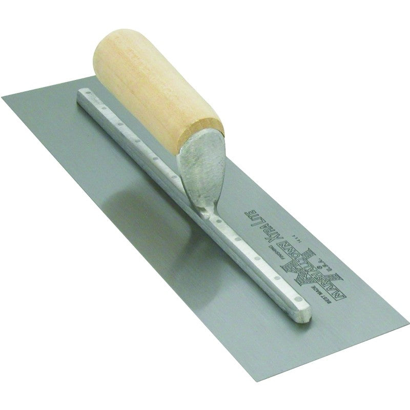 Marshalltown MX64 Finishing Trowel, 14 in L Blade, 4 in W Blade, Spring Steel Blade, Straight Handle, Wood Handle