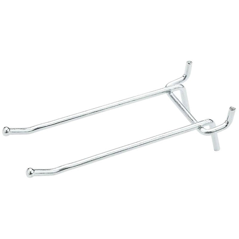 National Hardware N180-037 Series Peg Hook, 4 in L x 2 in W Dimensions, 4 in, 1/8, 1/4 in Opening, Steel, Zinc, 2/PK