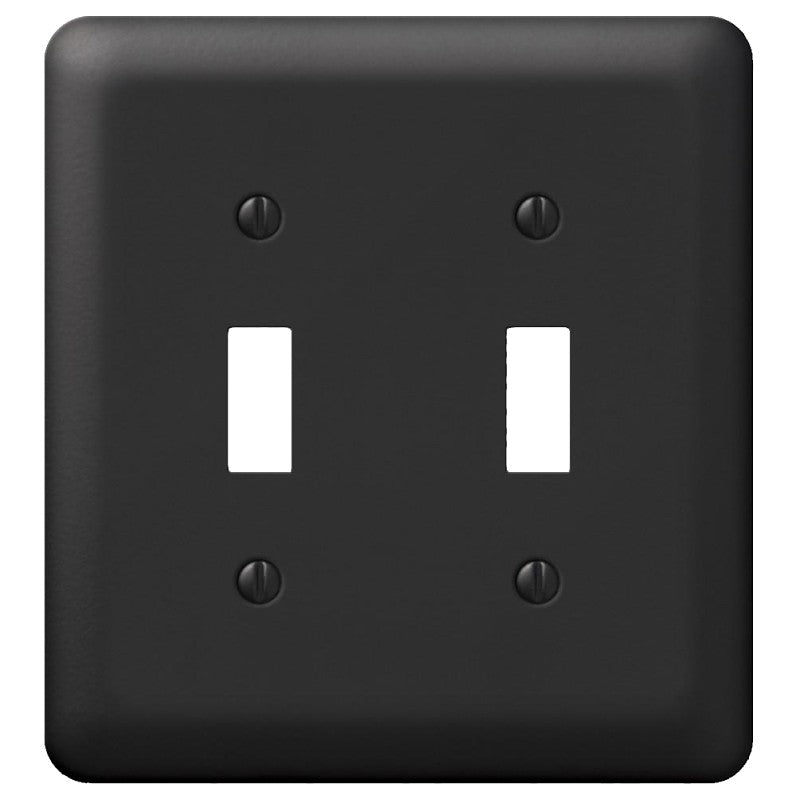 Amerelle Devon Series 935TTBK Wallplate, 5 in L, Black, 4-5/8 in W, 2-Gang, Steel (Pack of 3)
