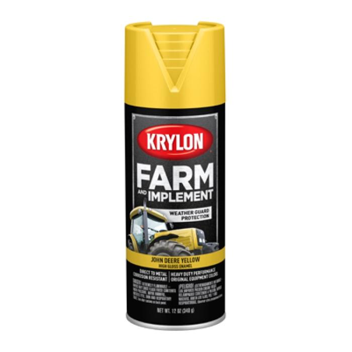 Krylon K01934000 Farm Equipment Spray, High-Gloss, John Deere Yellow, 12 oz, Can
